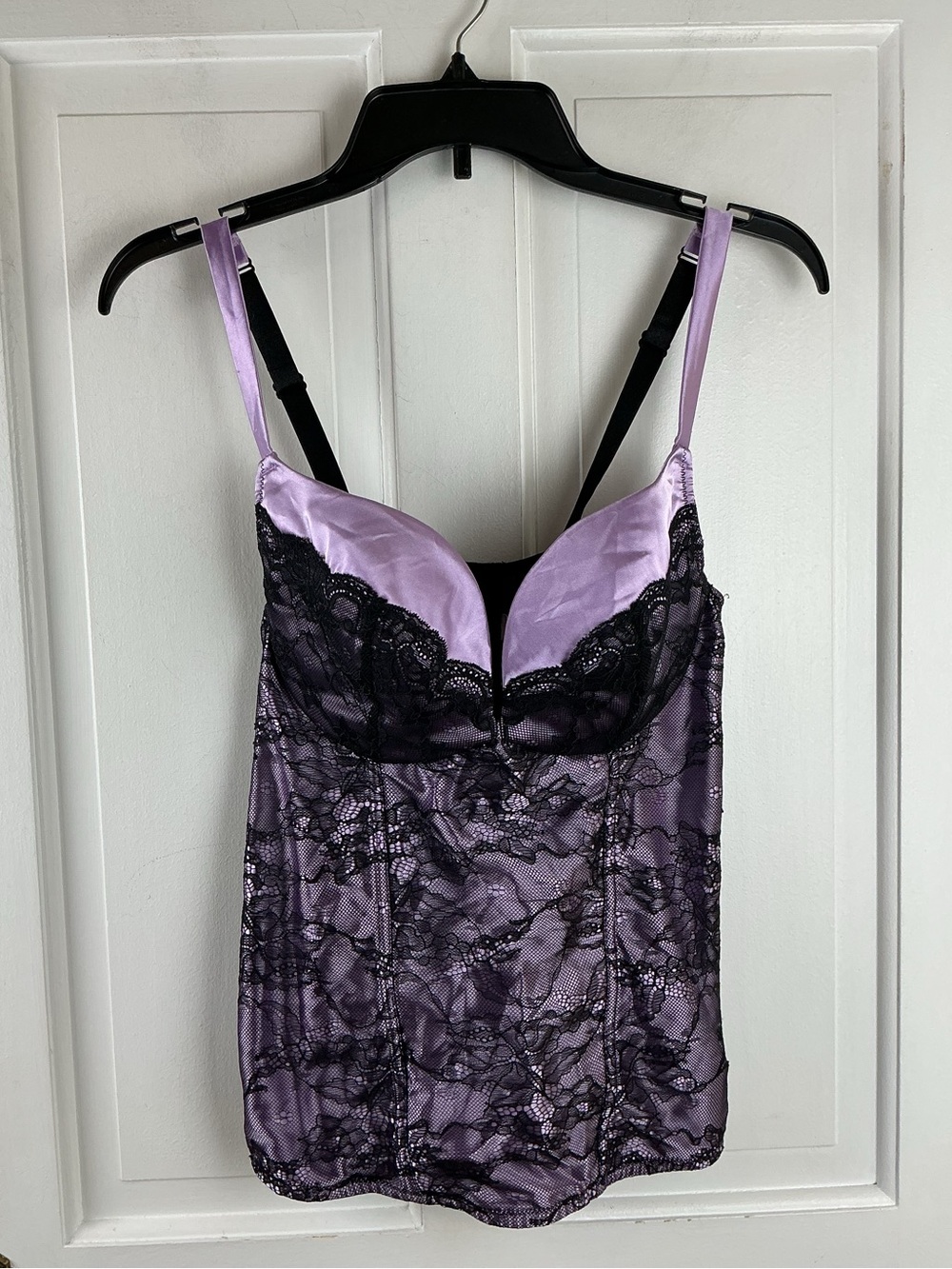Cacique Satin Lace Bustier Corset Underwire Bra